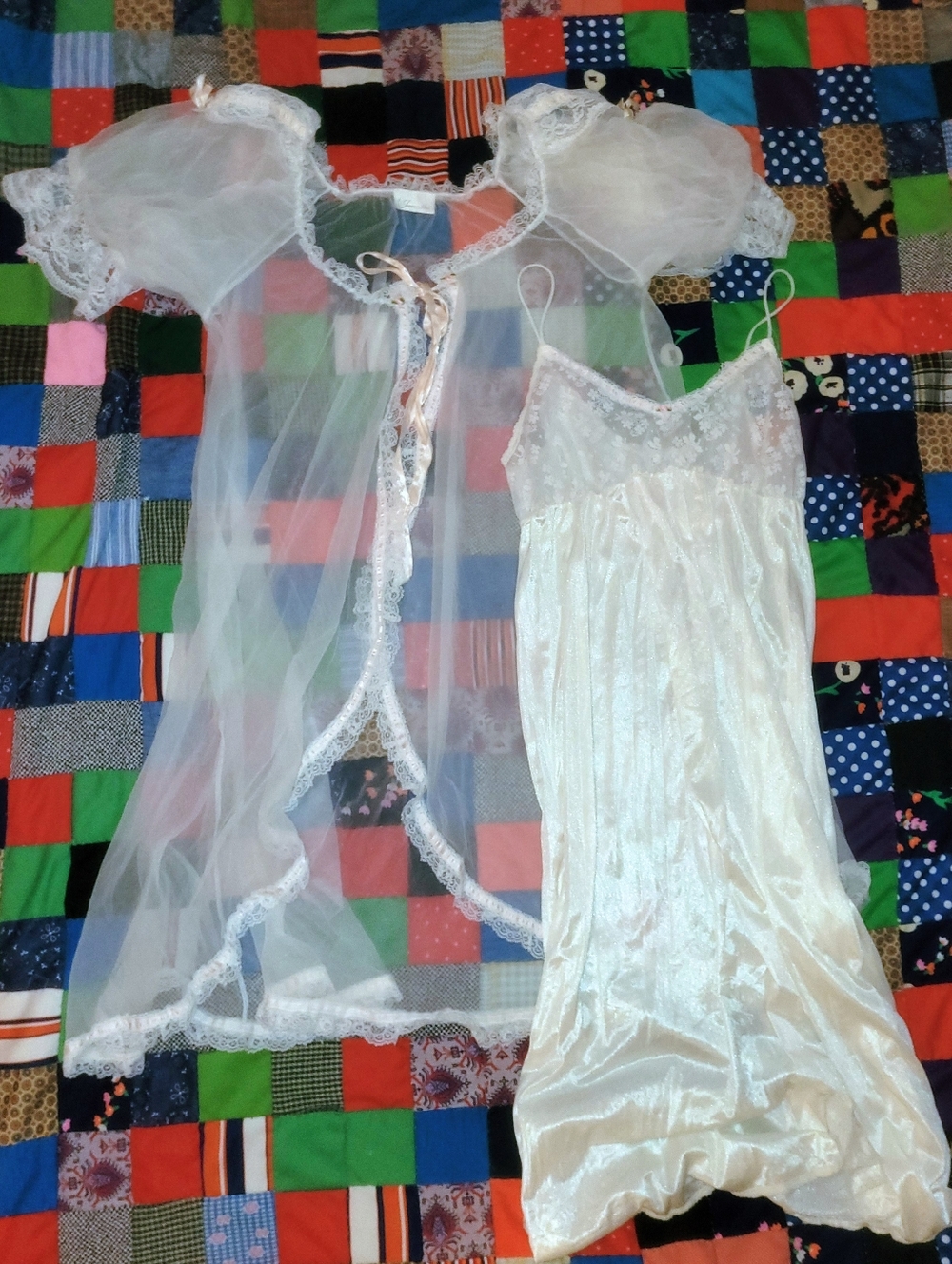 80s Vintage Slip Dress And Robe